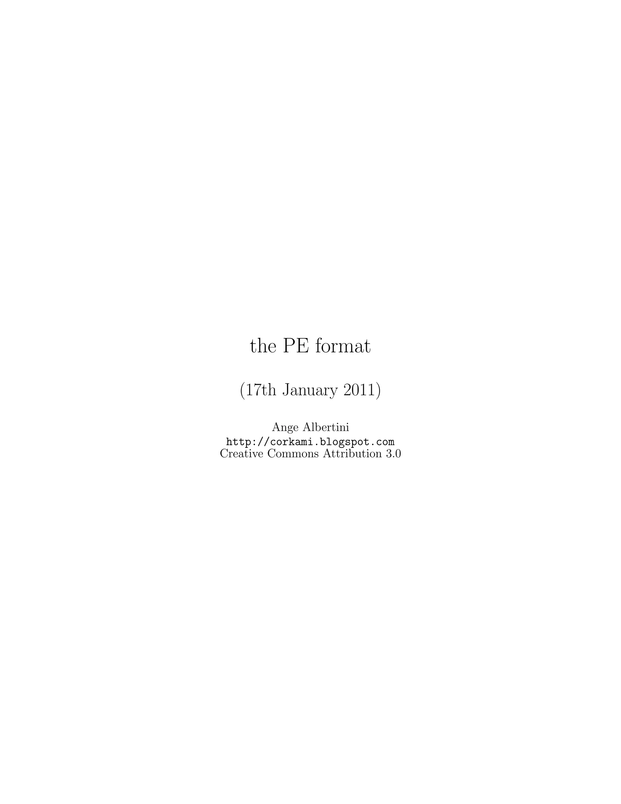 the PE format 2011/01/17 | PDF