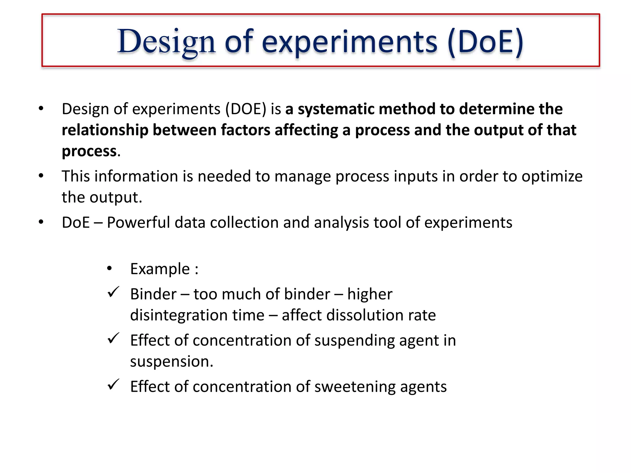 Design of Experiment ppt by Ganesh Asabe | PPTX | Pharmaceutical ...