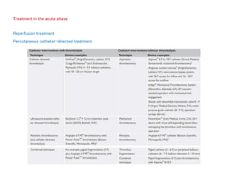 Treatment in the acute phase
Reperfusion treatment
Percutaneous catheter-directed treatment
 