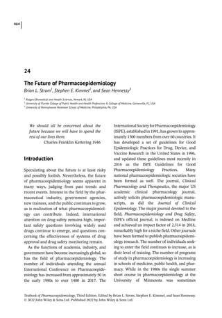 Pharmacoepidemiology & pharmacoeconomics