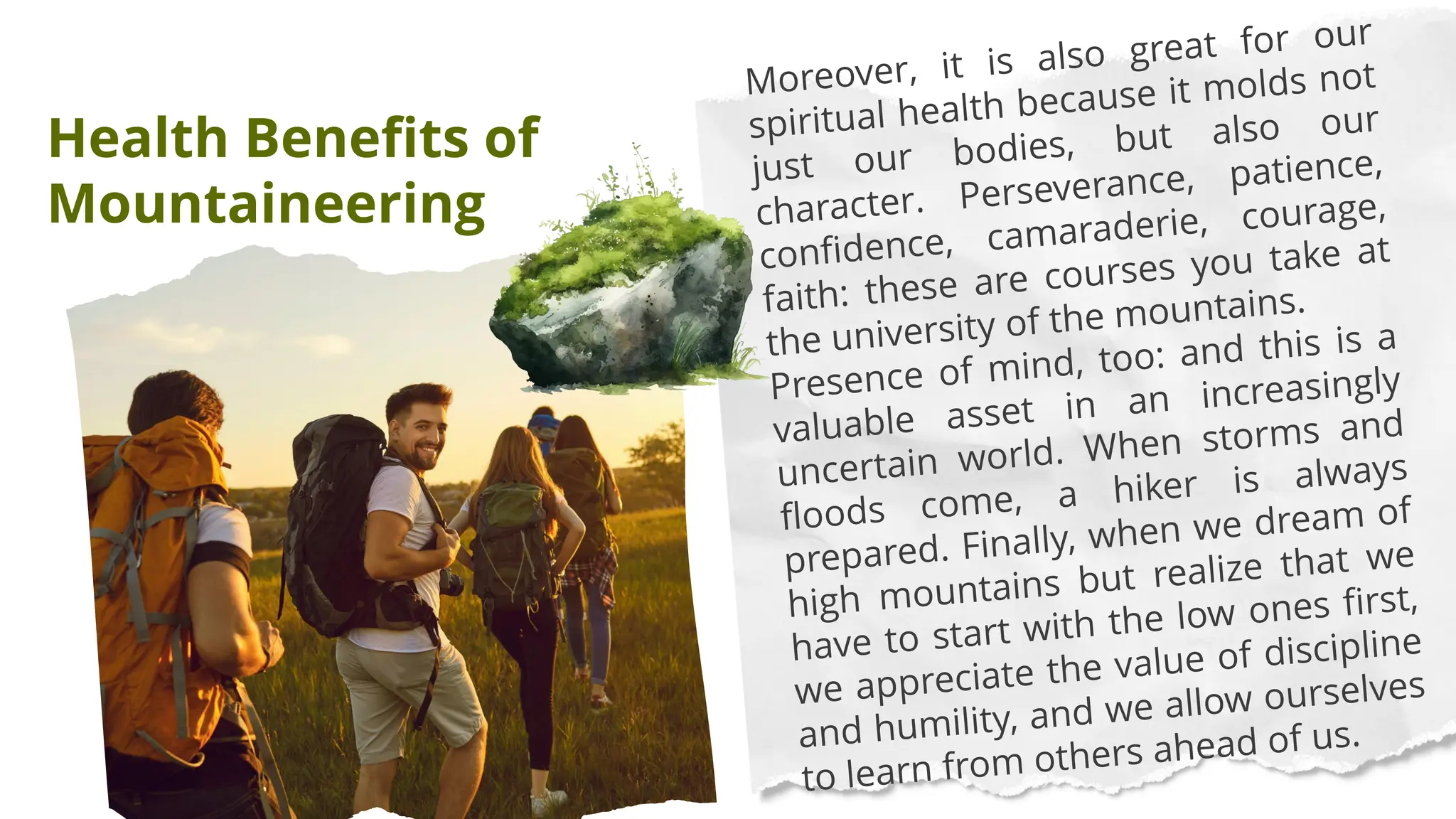 Health Benefits of
Mountaineering
 