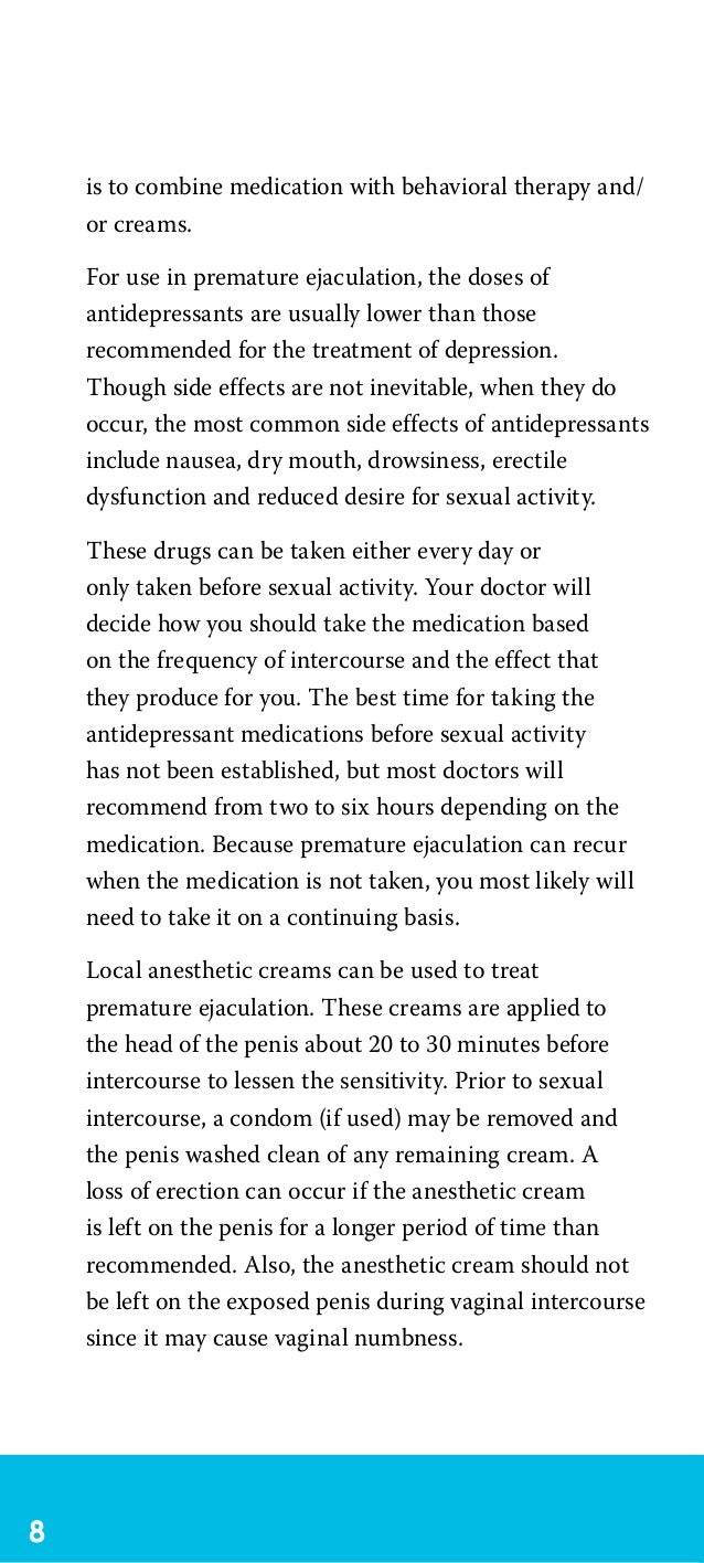 Pe management of premature ejaculation