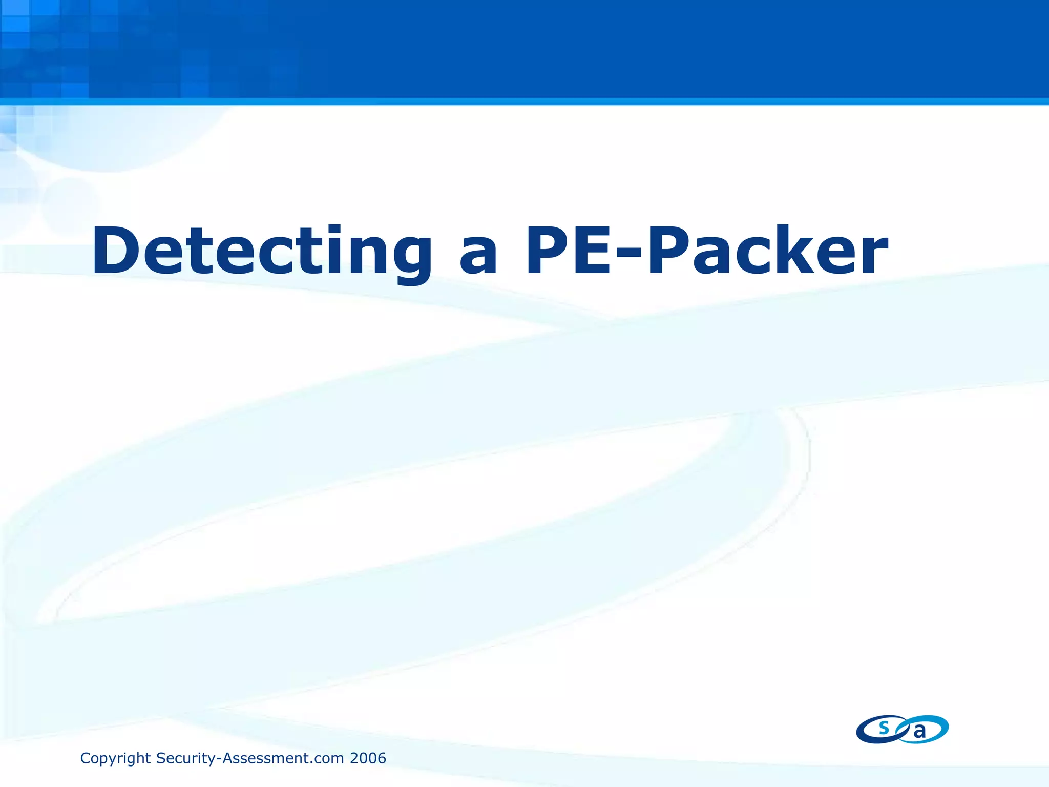 Detecting a PE-Packer 