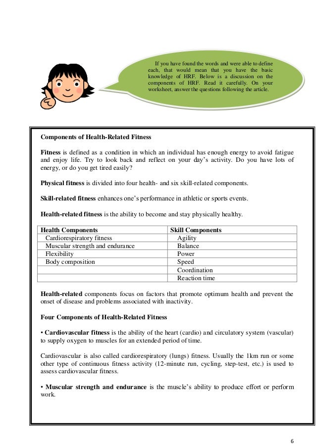Health Related Fitness 6 6 Components Health Related Fitness 6 6 Components