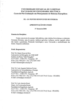 PE 131 Fontes Renováveis de Energia
