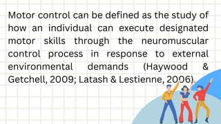 Applied Motor Control and Learning exercise sports and dance | PDF