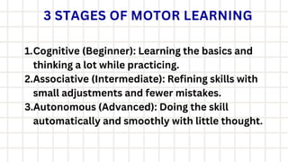 Cognitive Motor Learning Applied Motor Control and Learning exercise sports and dance | PDF