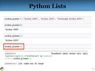 5
Python Lists
 