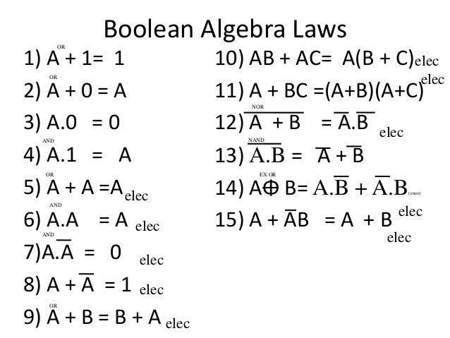boolean algebra in a oplc