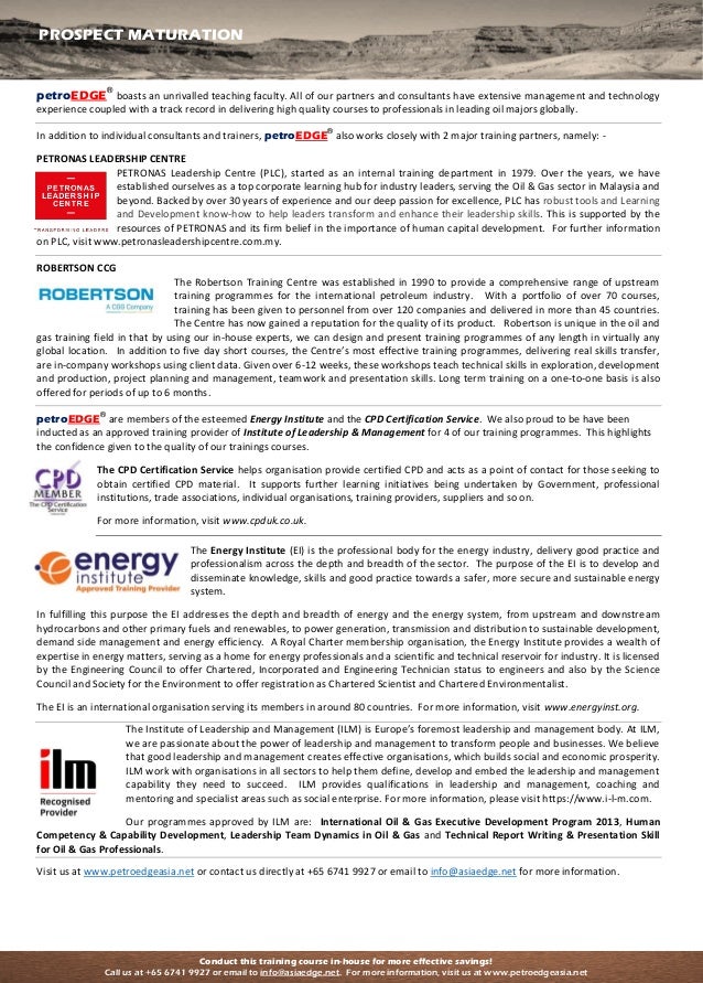 Prospect Maturation in E&P Exploration