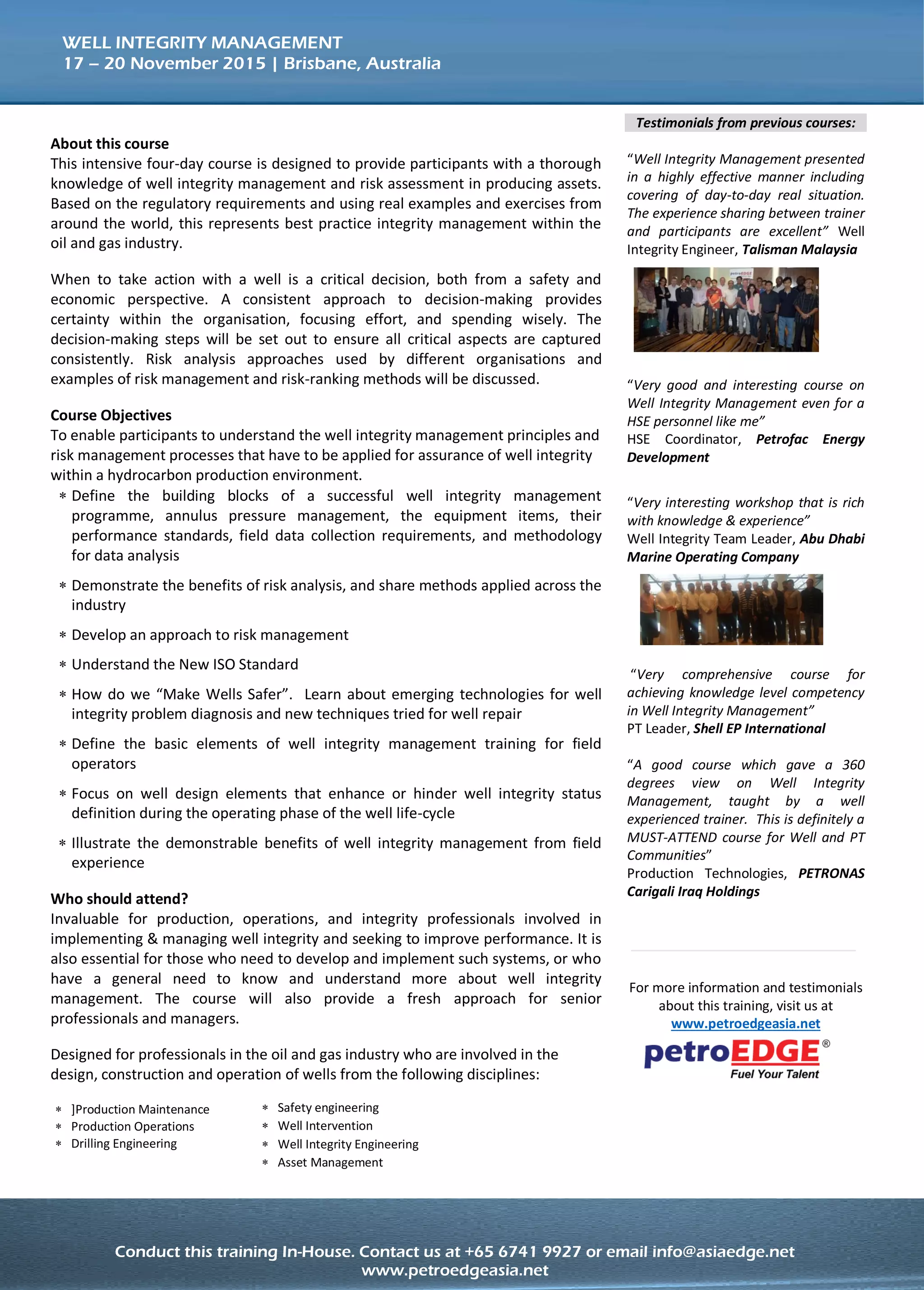 WELL INTEGRITY MANAGEMENT | PDF