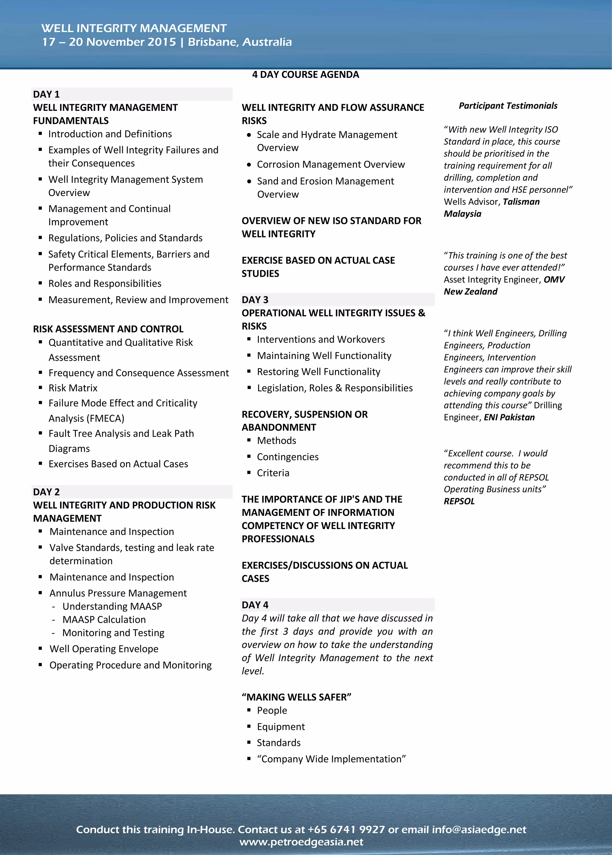 WELL INTEGRITY MANAGEMENT | PDF