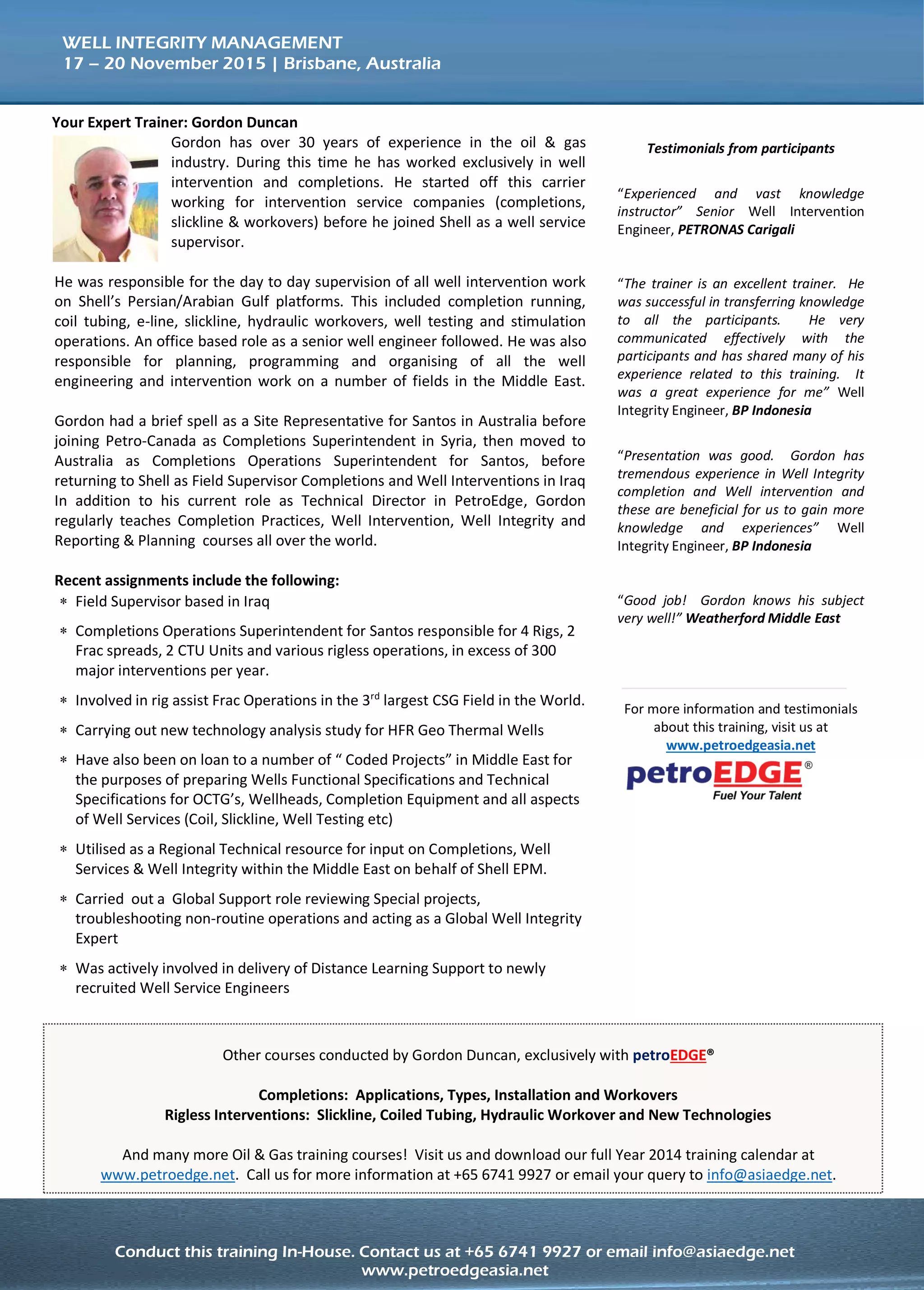 WELL INTEGRITY MANAGEMENT | PDF