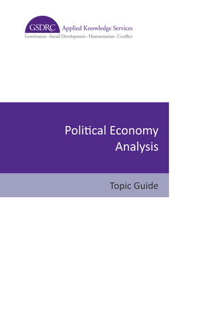 Political Economy
Analysis
Topic Guide
 