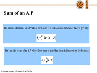 Sum of an A.P
 