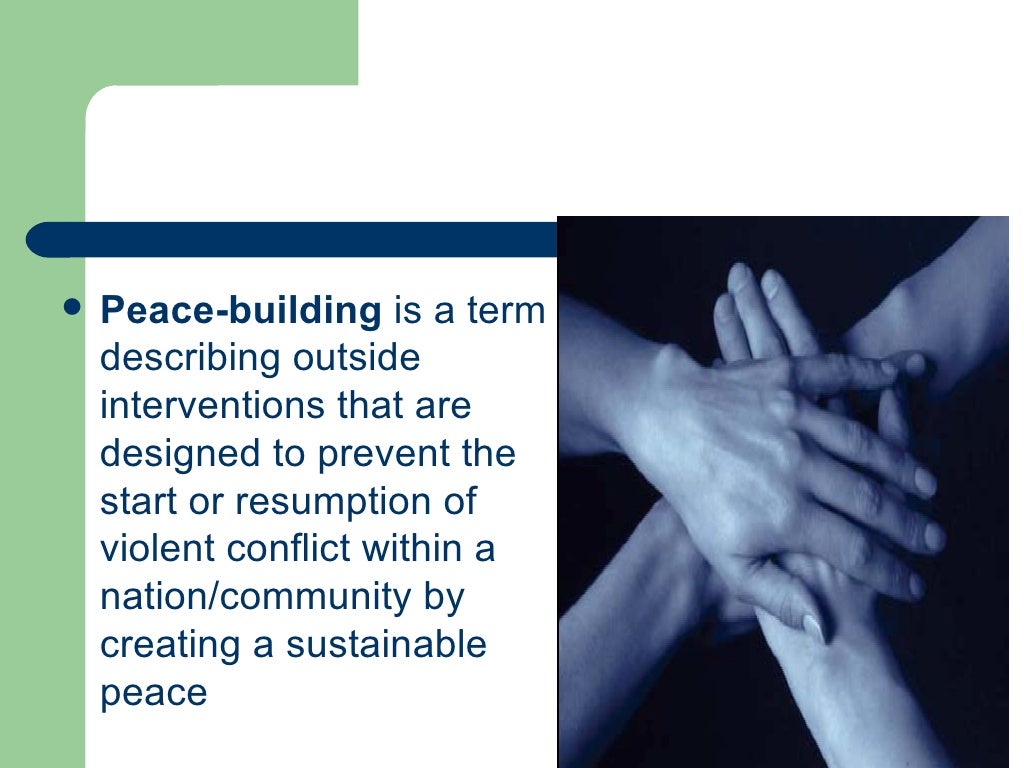 Peace building and sustainable development