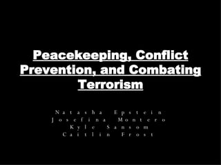 Peacekeeping, Conflict Prevention, and Combating Terrorism Natasha Epstein Josefina Montero Kyle Sansom Caitlin Frost 