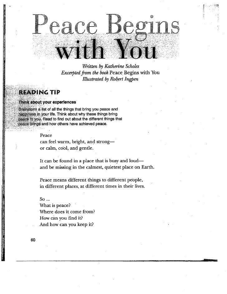 Peace begins with you katherine scholes