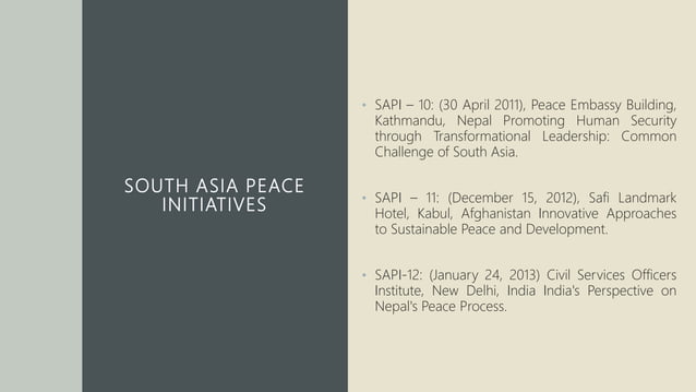 Peace Building in South Asia | PPTX