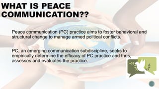PEACE COMMUNICATION: AN INTRODUCTION (Define the meaning of PEACE ...