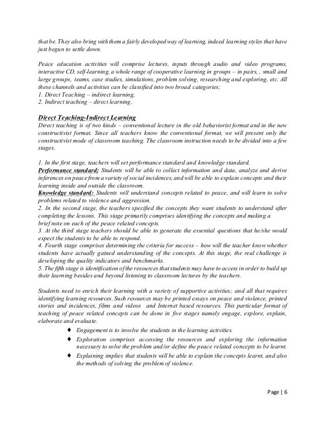 essay of peace