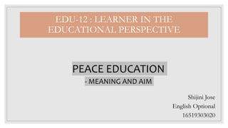 Peace education | PPTX