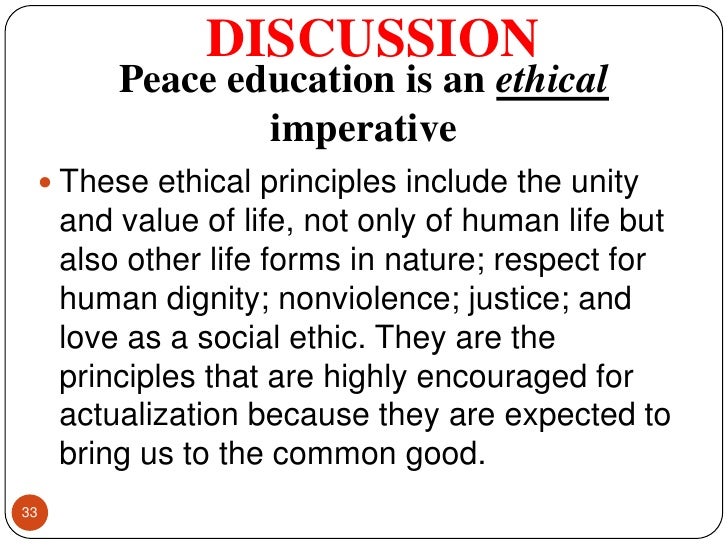 Essay about education for peace