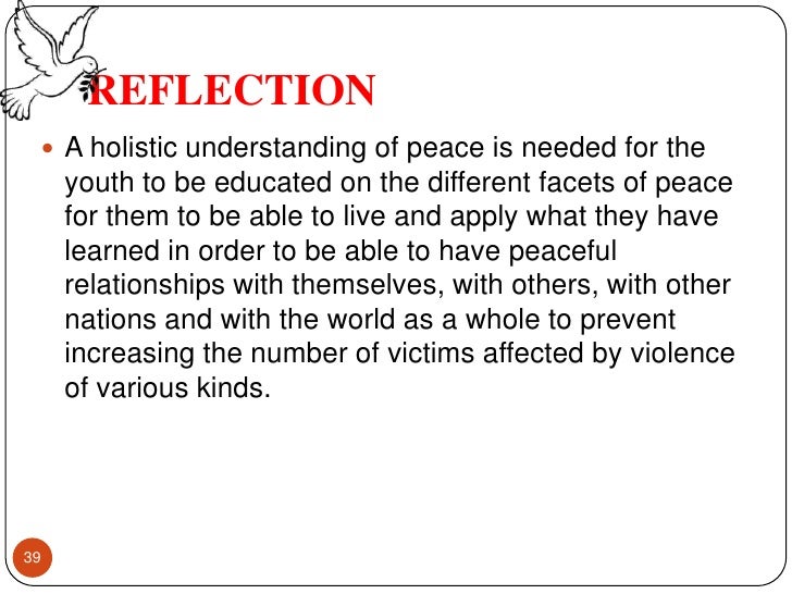 Reaction paper about peace education