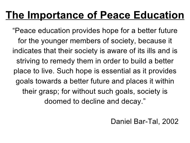 importance of peace education pdf