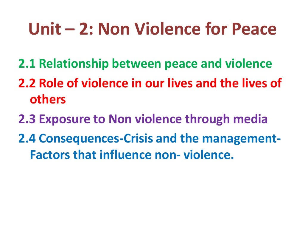 short essay on non violence and peace