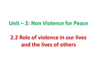Non Violence for Peace | PPTX