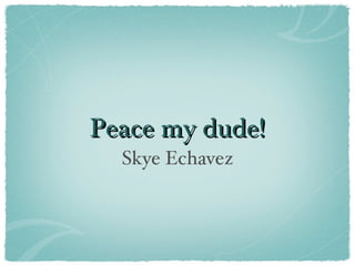 Peace my dude! ,[object Object]