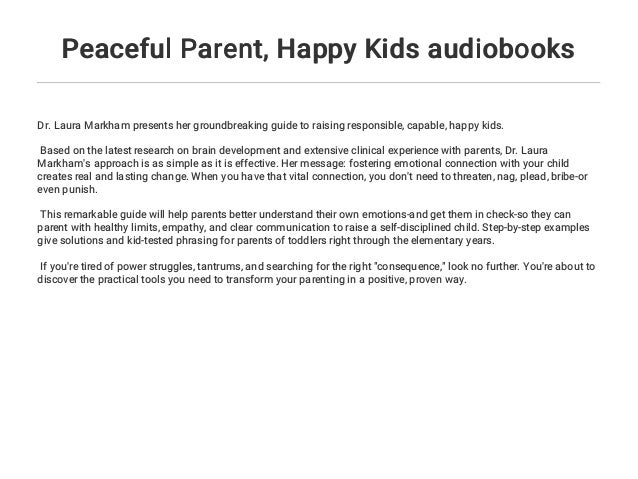 Peaceful Parent Happy Kids Audiobooks