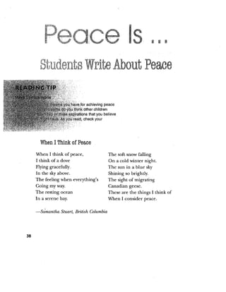 Peace Is students write about peace