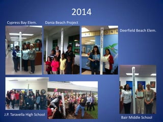 2014
Cypress Bay Elem.

Dania Beach Project
Deerfield Beach Elem.

J.P. Taravella High School

Bair Middle School

 