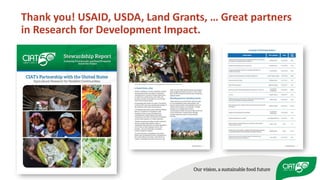Peace, Rural Development, and Prosperity through agriculture research for development 