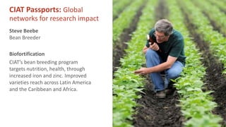 Peace, Rural Development, and Prosperity through agriculture research for development 