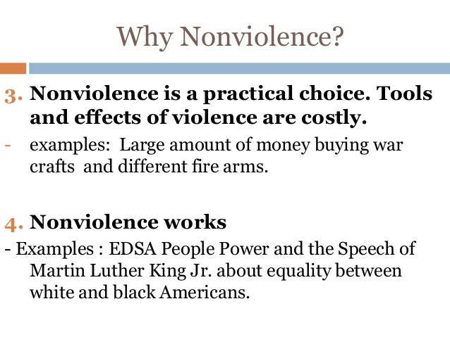the impact of martin luther kings philosophy of non violence essay Dr martin luther king, jr, was a civil rights leader who followed the philosophy of change through nonviolence, based on the beliefs and methods of mahatma gandhi king promoted resisting racial discrimination through such actions as lunch-counter sit-ins, bus boycotts, and peaceful marches and demonstrations. the impact of martin luther kings philosophy of non violence essay Dr martin luther king, jr, was a civil rights leader who followed the philosophy of change through nonviolence, based on the beliefs and methods of mahatma gandhi king promoted resisting racial discrimination through such actions as lunch-counter sit-ins, bus boycotts, and peaceful marches and demonstrations.