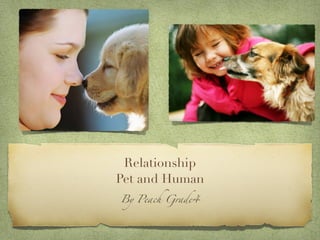 Relationship
Pet and Human
By Peach Grade4
 