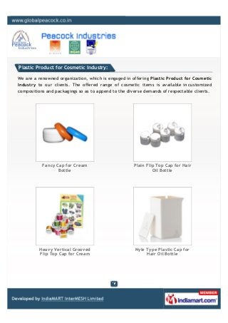 Plastic Product for Cosmetic Industry:
We are a renowned organization, which is engaged in offering Plastic Product for Co...