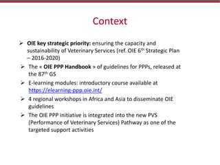 How the OIE PPP Guidelines can guide the greater involvement of the private sector in livestock disease control in Kenya