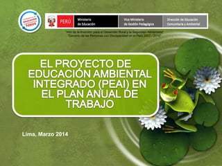 Lima, Marzo 2014
"Año de la Inversión para el Desarrollo Rural y la Seguridad Alimentaria"
"Decenio de las Personas con Discapacidad en el Perú 2007 - 2016"
 