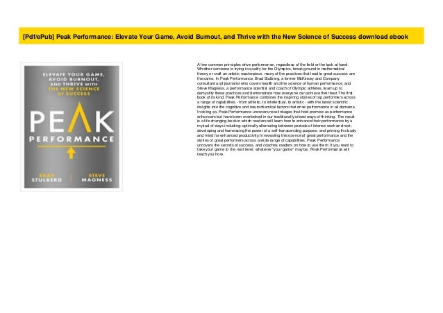 Peak Performance PDF Free Download Peak Performance PDF Free Download