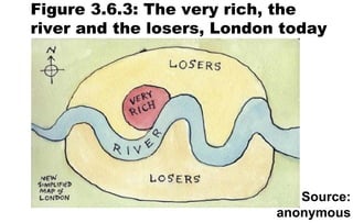 Figure 3.6.3: The very rich, the
river and the losers, London today
Source:
anonymous
 