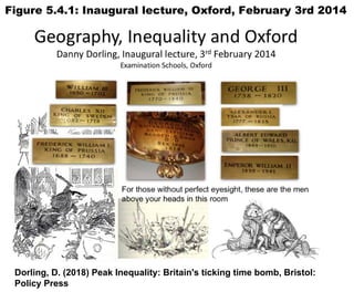 Figure 5.4.1: Inaugural lecture, Oxford, February 3rd 2014
Dorling, D. (2018) Peak Inequality: Britain's ticking time bomb, Bristol:
Policy Press
 
