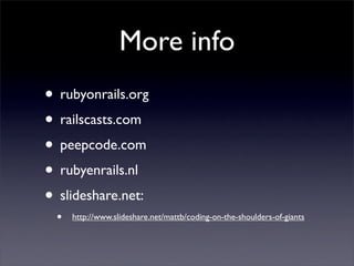 Ruby on Rails Presentation