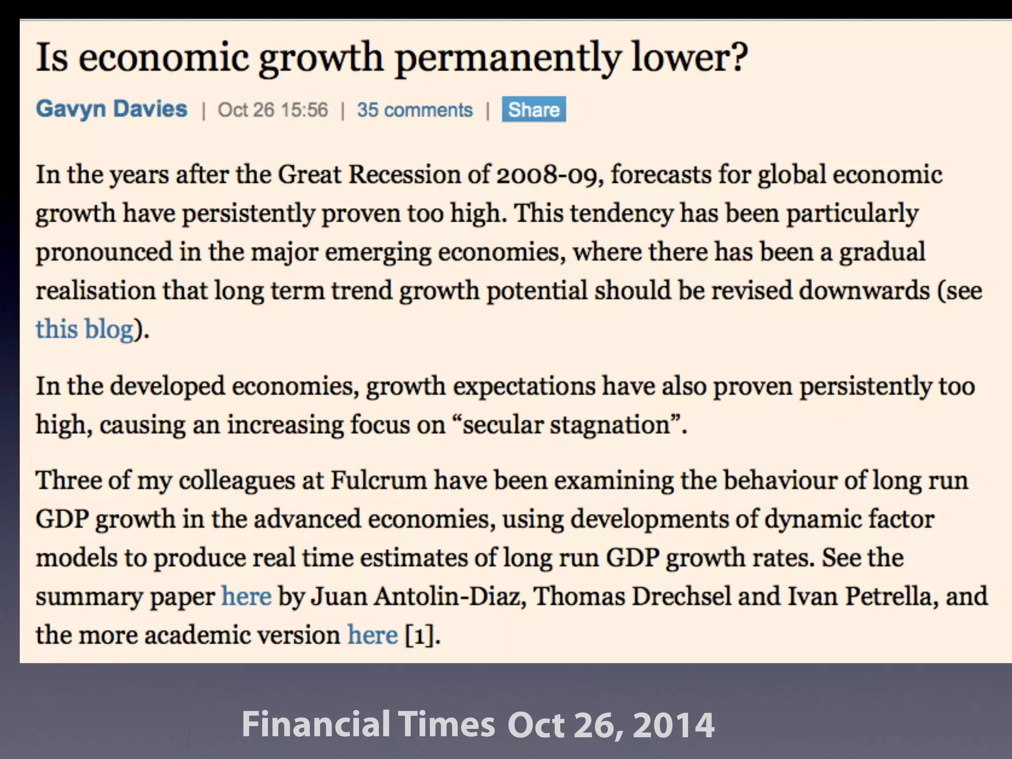 Financial Times Oct 26, 2014
 