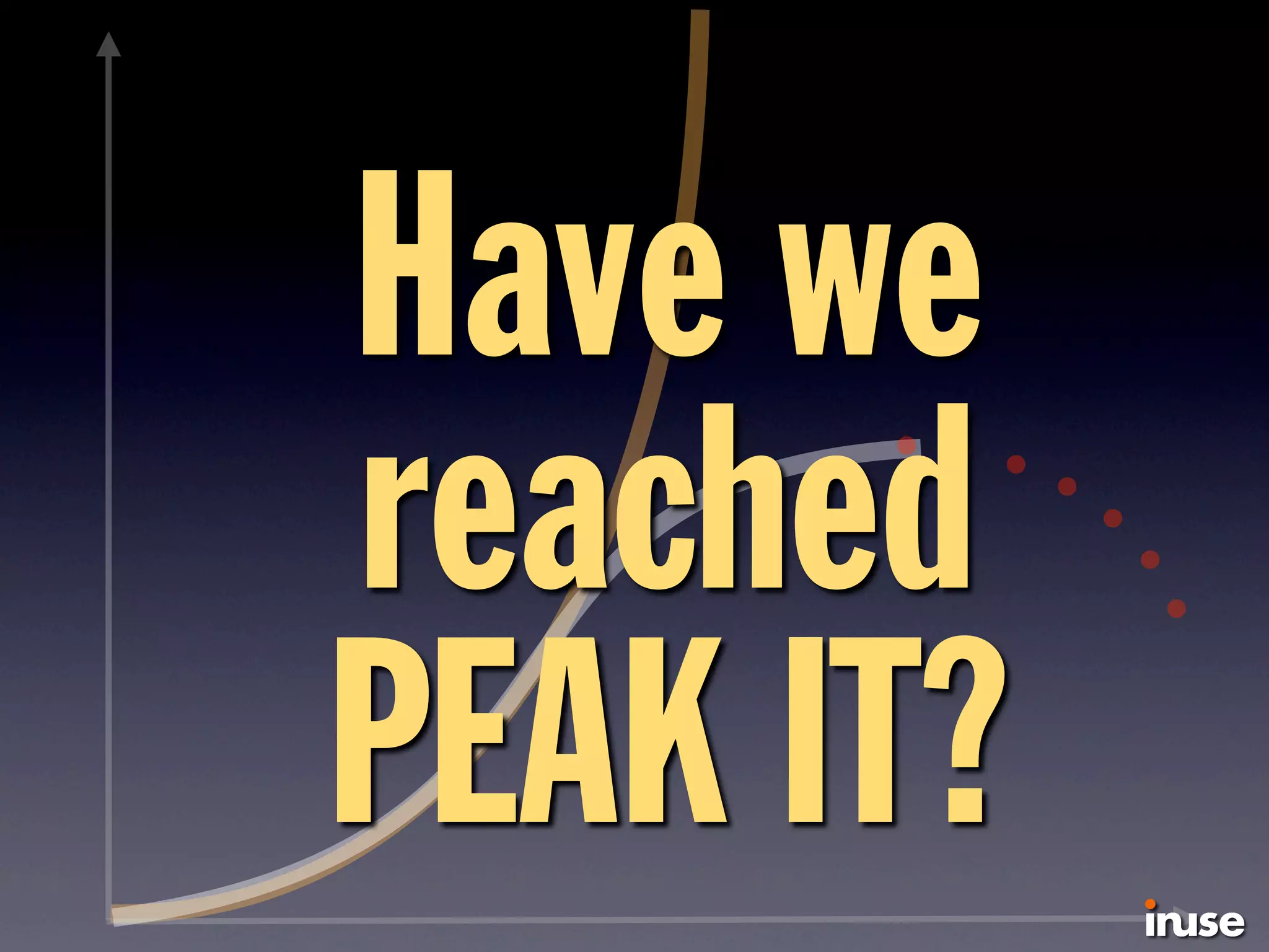 Have we
reached
PEAK IT?
 