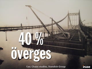 40 %
övergesf.ex. Chaos studies, Standish Group
 