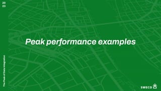 The
Peak
of
Data
Integration
20
23
Peak performance examples
 